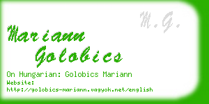 mariann golobics business card